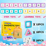 Magnetic Blocks Basic Set (28 Pieces+Number Kits), STEM Toys for 2 3 4 5 6 Year Old Girls Boys, Magnetic Tiles, Educational Magnet Toys for Toddlers 3-5, 4-8, Building Blocks for Kids Ages 2+ Gift
