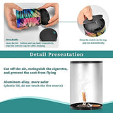Tie Dye Cigarette Smoke Car Ashtray for Most Car Cup Holder Mini Car Trash Can with Lid Smell Proof Smoking Accessory for Woman Men Truck Outdoor Travel Home Office