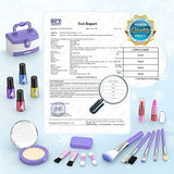PERRYHOME Kids Makeup Kit for Girl 35 Pcs Washable Real Cosmetic, Safe & Non-Toxic Little Girl Makeup Set, Frozen Makeup Set for 3-12 Year Old Kids Toddler Girl Toys Halloween & Birthday Gift (Purple)