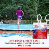 HTH 52026 Super Shock Treatment Swimming Pool Chlorine Cleaner, 1 lb (Pack of 12)