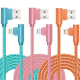 iPhone Charger, 3 Packs 10FT 90 Degree Charging Cable MFi Certified USB Lightning Cable Nylon Braided Fast Charging Cord Compatible for iPhone 13/12/11/X/Max/8/7/6/6S/5/5S/SE/Plus/iPad (10FT)
