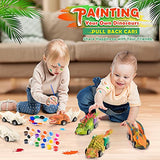 Dinosaur Toys for Kids 3-12 Year Old: faentwc 2 in 1 Dinosaurs Painting Kits and Pull Back Cars for Boys 5-7 Arts and Crafts Set for Girls Educational DIY Gifts for Age 4 5 6 7 8 9 10 11 12 Kid