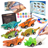 Dinosaur Toys for Kids 3-12 Year Old: faentwc 2 in 1 Dinosaurs Painting Kits and Pull Back Cars for Boys 5-7 Arts and Crafts Set for Girls Educational DIY Gifts for Age 4 5 6 7 8 9 10 11 12 Kid