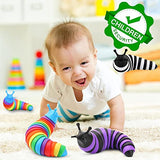NeslGenc Fidget Slug, 3D Articulated Slug Fidget Toy, Sensory Slug Fidget Toy, Relief Slug Toys for Toddler,Baby,Kids,Boys&Girl, Rainbow Wiggle Slug Fidget Caterpillar Sensory Worm Toy