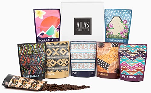 Atlas Coffee Club World of Coffee Sampler | Gourmet Coffee Gift Set | 8-Pack Variety Box of the World’s Best Single Origin Coffees | Whole Bean