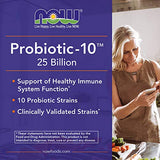 NOW Supplements, Probiotic-10™, 25 Billion, with 10 Probiotic Strains, Dairy, Soy and Gluten Free, Strain Verified, 100 Veg Capsules