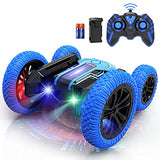 Remote Control Car, Wyzng RC Stunt Car Toy with LED Controller, 360°Flip Double Sided Stunt Car with Rechargeable Battery, 4WD Off-Road RC Car Remote Control Car for Boys/Girls, Kids 5,6,7,8-12 Gifts