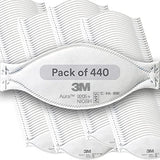 3M Aura Particulate Respirator 9205+, N95, Pack of 440 Disposable Respirators, Individually Wrapped, 3 Panel Flat Fold Design Allows for Facial Movements, Comfortable, NIOSH Approved