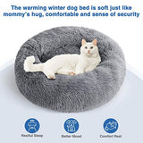 Yicostar Dog Bed Cat Bed Donut, Faux Fur Donut Cuddler Pet Bed Comfortable for Small Medium Large Dogs, Ultra Soft Washable Dog Cat Cushion Bed 23" /30"