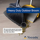Yocada Heavy-Duty Broom Outdoor Indoor Commercial 3 PCS Perfect for Courtyard Garage Lobby Mall Market Floor Home Kitchen Room Office Pet Hair Rubbish 54Inch
