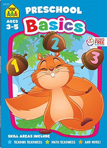School Zone - Preschool Basics Workbook - 64 Pages, Ages 3 to 5, Colors, Numbers, Counting, Matching, Classifying, Beginning Sounds, and More (School Zone Basics Workbook Series)