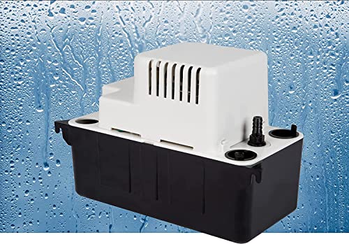 Little Giant VCMA-20ULS 115 Volt, 80 GPH, 1/30 HP Automatic Condensate Removal Pump with Safety Switch, White/Black, 554425