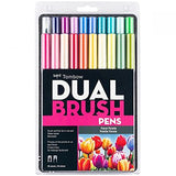 Tombow 56192 Dual Brush Pen Art Markers, Floral Palette, 20-Pack. Blendable, Brush and Fine Tip Markers