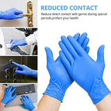 Disposable Gloves, 100Pcs Blue Nitrile-Vinyl Blend Exam Gloves Non Sterile, Powder Free, Latex Free - Cleaning Supplies, Kitchen and Food Safe(Pack of 100) (Blue Medium)
