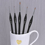 Detail Paint Brushes Set Artist Paint Brushes Painting Supplies for Art Watercolor Acrylics Oil, 5 Pieces (Black)
