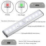 Stick-on Anywhere Portable Little Light Wireless LED Under Cabinet Lights 10-LED Motion Sensor Activated Night Light Build in Rechargeable Battery Magnetic Tap Lights for Closet, Cabinet RXWLKJ