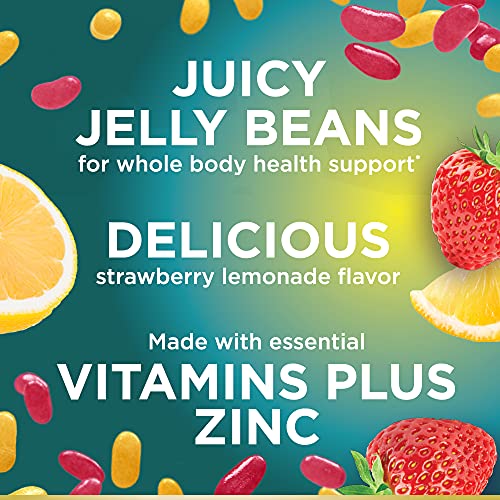Nature's Bounty Multi Jelly Beans, with Zinc, Biotin, Vitamins A, D, E, K, Daily Support for Whole Body Health, Strawberry-Lemonade Flavor, 120 Count