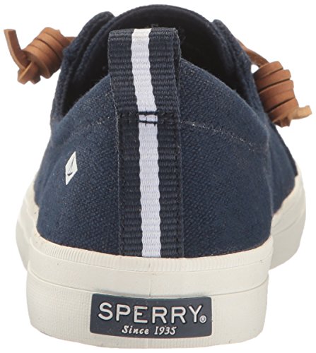 Sperry Womens Crest Vibe Linen Sneaker, Navy, 8