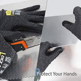 DEX FIT Level 5 Cut Resistant Gloves Cru553, 3D Comfort Stretch Fit, Power Grip, Durable Foam Nitrile, Pass FDA Food Contact, Smart Touch, Thin & Lightweight, Black Grey 6 (XS) 1 Pair
