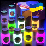 Blikable – Ukrainian brand - Glow in the Dark Acrylic Paint - Fluorescent Paint for Canvas, Painting – Glow Paint Set - Neon Craft Paint - Blacklight Paint – Art Supplies for Adults - Gifts for Artists - 9 Colors, 25ml
