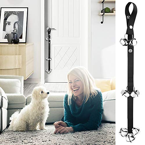 Yicostar 2 Pack Upgraded Dog Doorbell Potty Training Puppy Bells Adjustable Door Bell, 7 Extra Large Loud Doorbells with Collapsible Dog Bowl for Door Knob, House Training - 3 Snaps