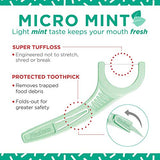Plackers Micro Mint Dental Floss Picks with Travel Case, 12 Count (Color may vary)