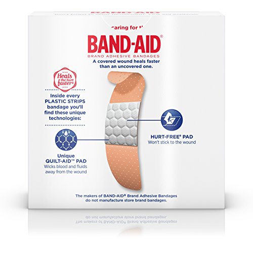 Band-Aid Brand Adhesive Bandages, Plastic Strips, ONE SIZE FITS ALL, 60 Count (Pack of 3)