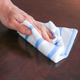 VIKING 449701 Bulk Edgeless Microfiber Cleaning Cloths, White and Blue Stripe, 50 Pack