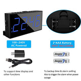 Digital Dual Alarm Clock for Bedroom, Large Display Bedside Clock with Battery Backup, USB Phone Charger, Volume, Dimmer, Easy to Set Loud LED Clock for Heavy Sleepers Kid Senior Teen Boy Girl Kitchen