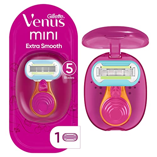 Gillette Venus Mini Extra Smooth Razors for Women, Includes 1 Venus Mini Razor, 1 Razor Blade Refill, 1 Travel Case