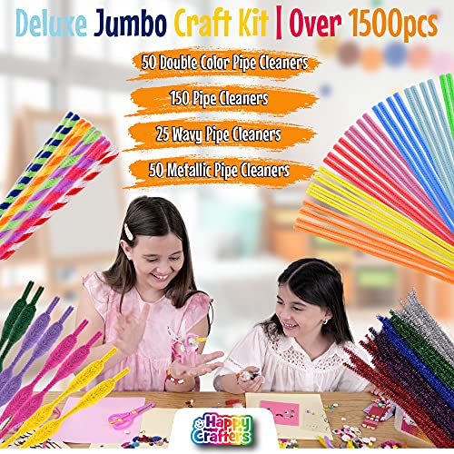 Arts and Crafts Supplies Kit for Kids- 1500+ Piece Box of Crafting Supplies for Girls & Boys Age 4 5 6 7 8 9 10 11 & 12- Art & Craft Kit to Complete Your Craft Library Set for Toddlers & Preschoolers