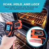 KIZEN Infrared Thermometer Gun (LaserPro LP300) - Handheld Heat Temperature Gun for Cooking, Pizza Oven, Grill & Engine - Laser Surface Temp Reader -58F to 1112F - NOT for Humans