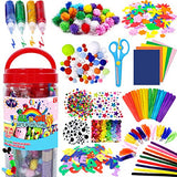 FunzBo Arts and Crafts Supplies for Kids - Craft Art Supply Kit for Toddlers Age 4 5 6 7 8 9 - All in One D.I.Y. Crafting School Kindergarten Homeschool Supplies Arts Set Crafts for Kids