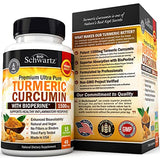Turmeric Curcumin with BioPerine 1500mg - Natural Joint & Healthy Inflammatory Support with 95% Standardized Curcuminoids for Potency & Absorption - Non GMO Capsules with Black Pepper - 45ct