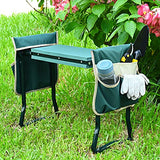 KVR Upgraded Garden Kneeler and Seat with Thicken & Widen Soft Kneeling Pad,Heavy Duty Foldable Gardener Stool with 2 Tool Pouches ,Gardening Gifts for Women Mom Men Seniors¡­